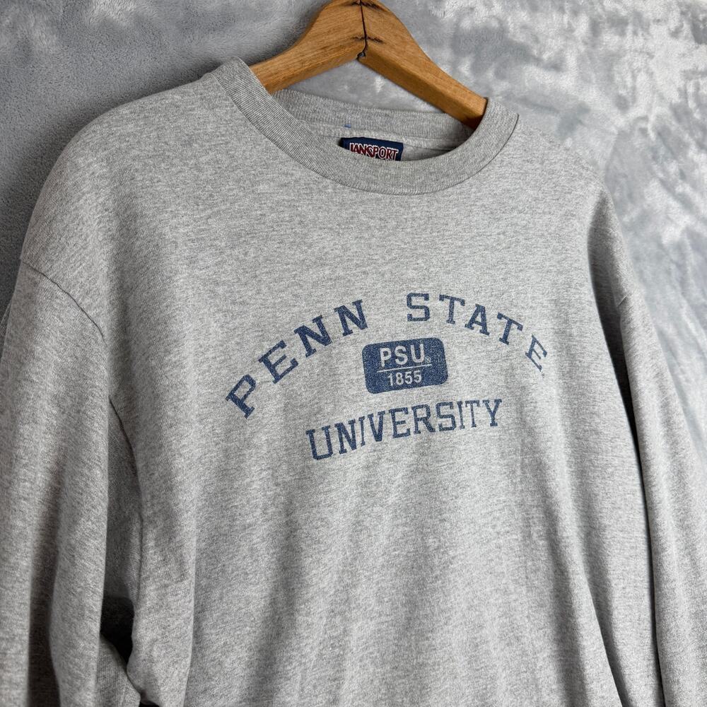 Vtg 1990's Penn‎ State University Jansport Crewneck Shirt Gray Adult Size M